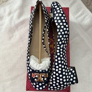 Tory Burch Gigi Pump - Navy Sea, New Ivory Dots - Size 9